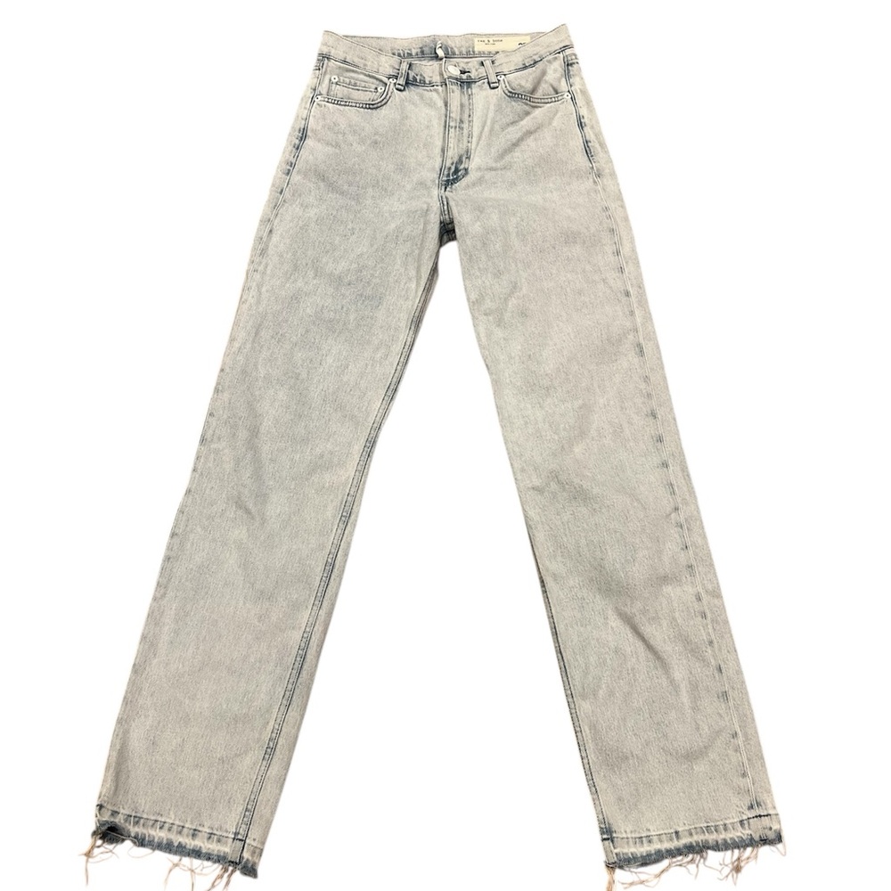 Rag & Bone Straight Leg Jeans Size 27 Light Wash Raw Hem